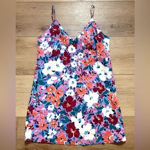 VICI Women’s Dress Sidekick Floral Mini Size M V Neck Straps Linen Rayon